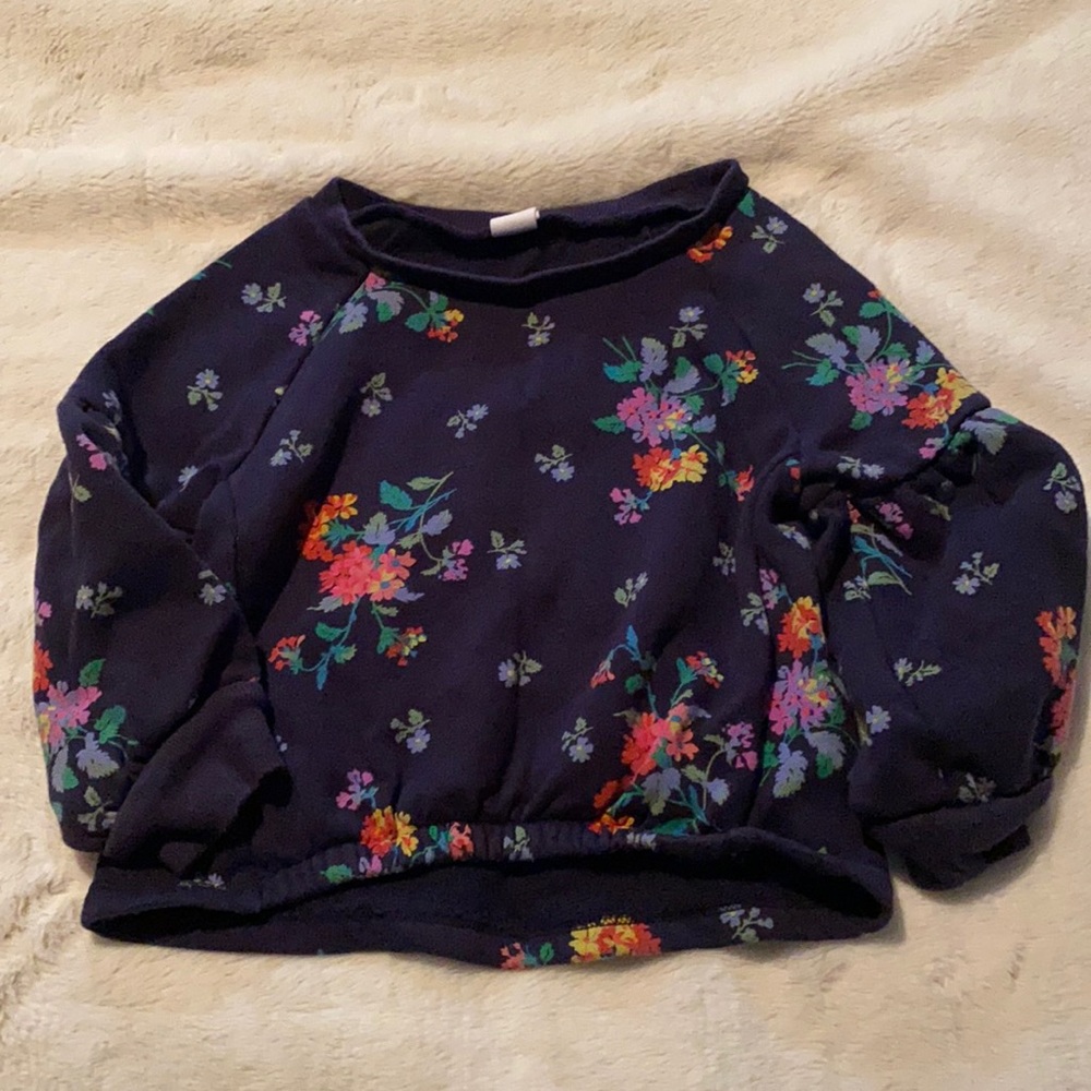 Gap floral blue sweatshirt 3T